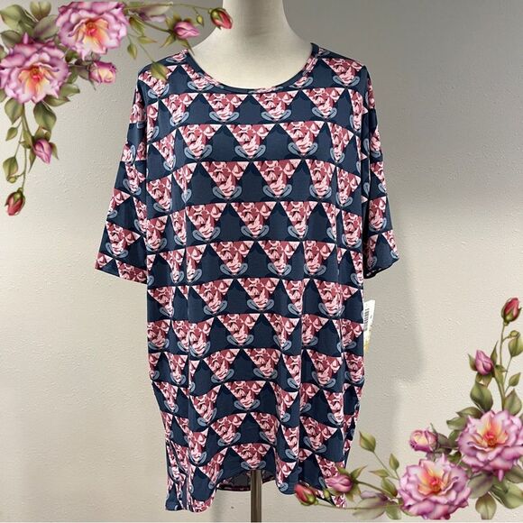 LuLaRoe Irma short sleeve Disney Mickey Mouse print oversized top size small - Picture 1 of 11